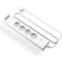 Enchufe Múltiple Inteligente Wifi Regleta - Compatible con Alexa- Google assistant y SmartThings- con 4 Tomas y 4 USB…